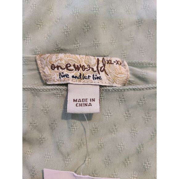 One world xl-xxl light sage green women's poncho new with tags - Picture 4 of 7